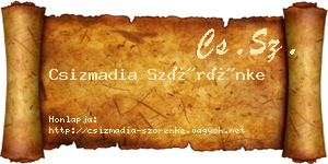 Csizmadia Szörénke névjegykártya